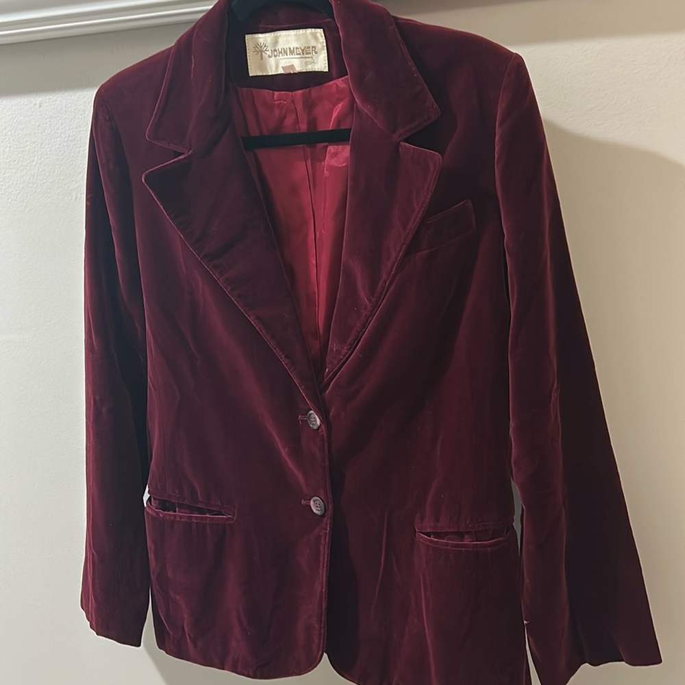 Vintage John Meyer 100% Velvet Blazer Jacket 12 excellent condition